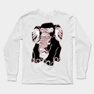 Elephant silhouette Siluet 3D 大象 elefant pixelart Long Sleeve T-Shirt